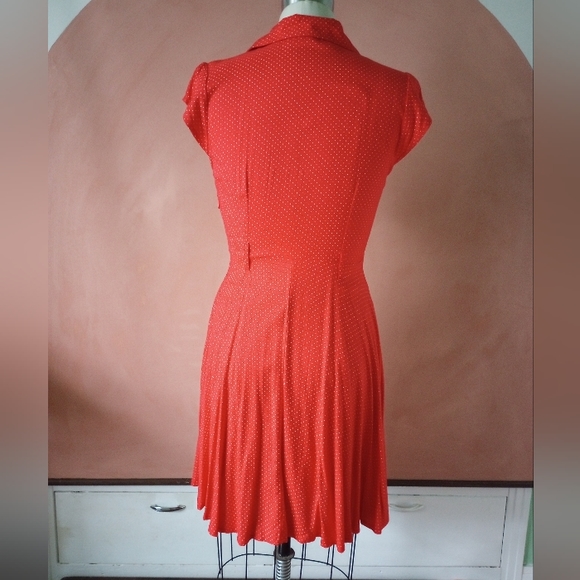CIRCUS Clothing Ireland "Ava" Pindot Dress in Red UK14 US12 Modcloth Retro VLV - Picture 3 of 5